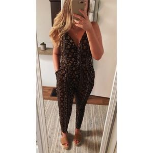 Black & tan jumpsuit romper